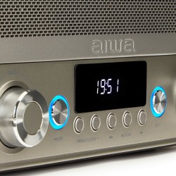 Radio Aiwa BSTU750BK   50W Haut-parleur Argenté Noir Vintage