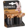 Piles Alcalines LR20 DURACELL Plus Power  D