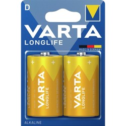 Piles Alcalines Varta Longlife LR20 1,5 V Type D (2 Unités)