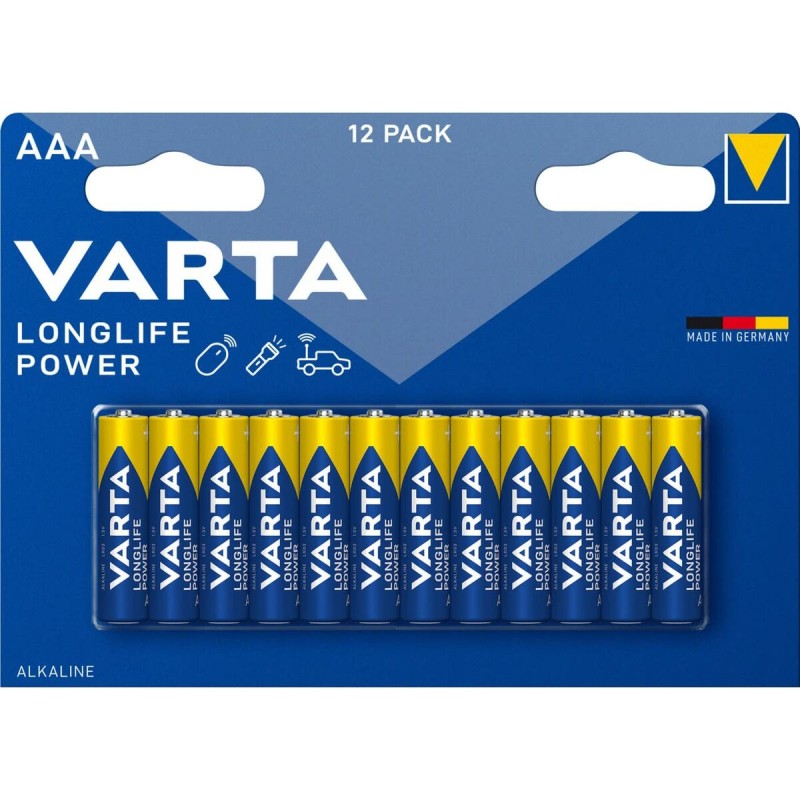 Piles Alcalines Varta Longlife Power AAA LR03 1,5 V (12 Unités)