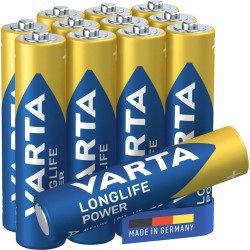 Piles Alcalines Varta Longlife Power AAA LR03 1,5 V (12 Unités)