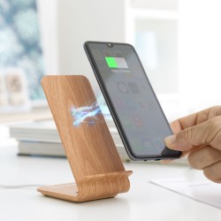 Chargeur sans Fil Effet Bois avec Support Qistan InnovaGoods