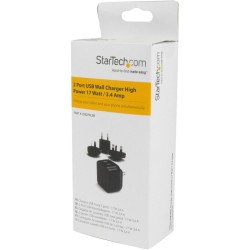 Chargeur mural Startech USB2PACBK            Noir