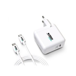 Chargeur Mural + Câble USB C Urban Factory GSC65UF Blanc