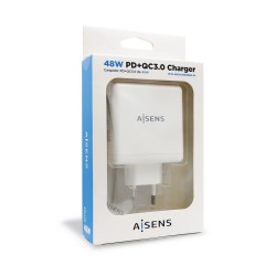 Chargeur Voiture Mur Aisens PD 3.0 USB-C 48 W Blanc