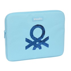 Housse d'ordinateur portable Benetton Sequins Bleu clair (34 x 25 x 2 cm)