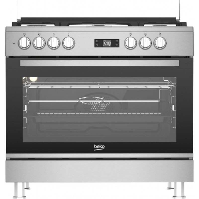 Cuisinière à Gaz BEKO GM 15321 DX NS 90 cm Acier 2900 W