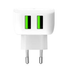 Chargeur de batterie Celly TC2USBLEDWH Blanc