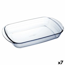 Plat de Four Ô Cuisine   Rectangulaire 32 x 20 x 6 cm Transparent verre (7 Unités)