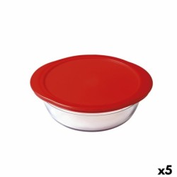 Panier-repas rond avec couvercle Ô Cuisine Cook & Store Rouge 350 ml 15 x 15 x 5 cm Silicone verre (5 Unités)