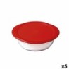 Panier-repas rond avec couvercle Ô Cuisine Cook & Store Rouge 350 ml 15 x 15 x 5 cm Silicone verre (5 Unités)