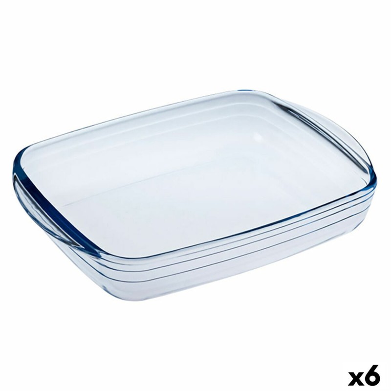 Moule pour four Ô Cuisine Ocuisine Vidrio Rectangulaire Transparent verre 28 x 20 x 5 cm (6 Unités)