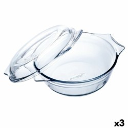 Plat de Four Ô Cuisine Ocuisine Vidrio Avec couvercle 27 x 24 x 11 cm Transparent verre (3 Unités)