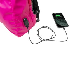 Sac à Dos avec Power Banket Compartiment pour Tablette et Ordinateur Portable Celly FUNKYBACKPK Rose