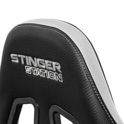 Chaise de jeu Woxter Stinger Station Blanc Noir Noir/Blanc