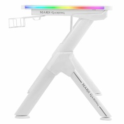 Table Mars Gaming MGDXLRGBW LED RGB Blanc Acier 160 x 60 cm