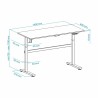 Bureau TooQ TQESSD01-BK Noir Acier (140 x 60 cm)