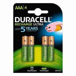 Piles Rechargeables DURACELL AAA HR03 AAA 800 mAh (4 pcs) 1,2 V (4 Unités) (Reconditionné A)