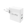 Chargeur mural 2 en 1 Celly Blanc 30 W