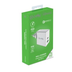 Chargeur mural 2 en 1 Celly Blanc 45 W