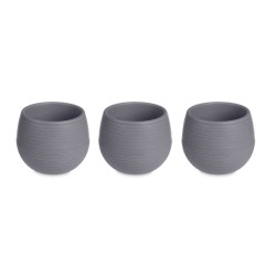 Set de pots Anthracite Plastique 16,5 x 16,5 x 14,5 cm (4 Unités)