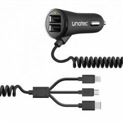 Chargeur de Voiture USB Universel + Câble USB C Unotec