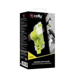 Support Smartphone pour Vélo Celly EASYBIKEGN. Noir Vert Silicone Plastique