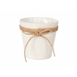 Cache-pot Lien Blanc Corde Plastique 14 x 12,5 x 14 cm 14 x 14 x 14 cm (24 Unités)