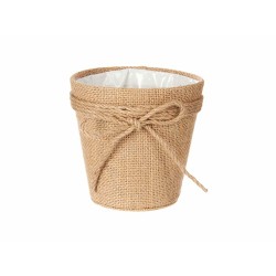 Cache-pot Lien 12,5 x 12 x 12,5 cm Marron Corde Plastique 14 x 12,5 x 14 cm (24 Unités)