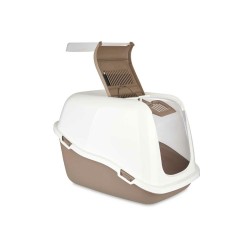 Bac à litière pour chats Blanc Beige Plastique 39,7 x 57 x 39 cm (6 Unités)