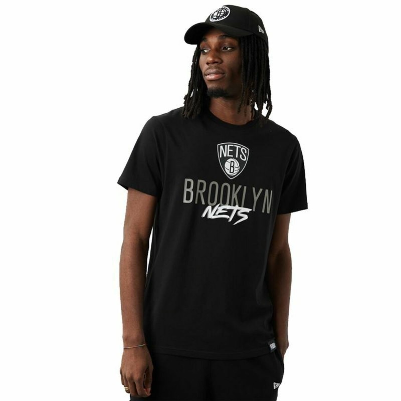 T-shirt à manches courtes homme New Era Brooklyn Nets NBA Script Noir