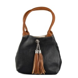 Sac-à-main Femme Anna Morellini WB113267-BLACK-LEATH Noir (21 x 22 x 12 cm)