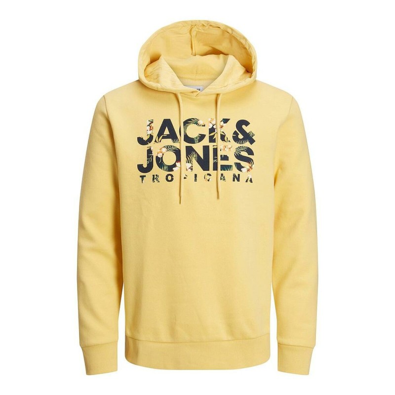 Sweat à capuche homme Jack & Jones JJBECS SHAPE SWEAT HOOD 12225417  Jaune