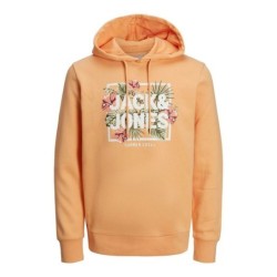 Sweat à capuche homme Jack & Jones JJBECS SHAPE SWEAT HOOD 12225417  Orange