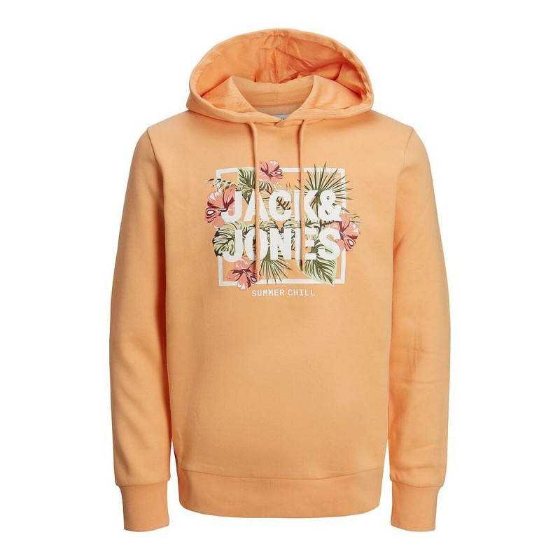 Sweat à capuche homme Jack & Jones JJBECS SHAPE SWEAT HOOD 12225417  Orange