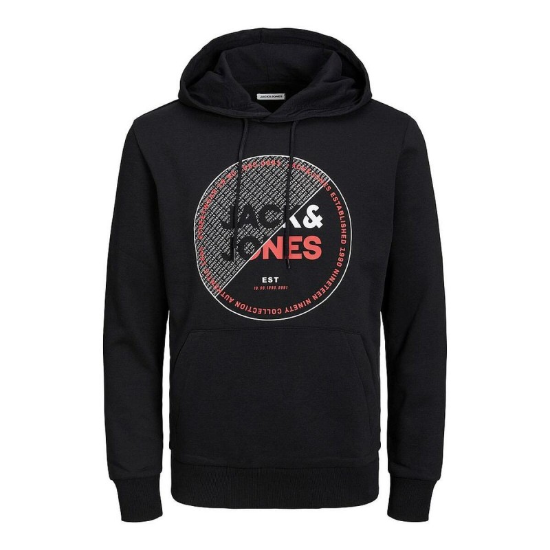 Sweat à capuche homme Jack & Jones JJRALF SWEAT HOOD 12222897 Noir