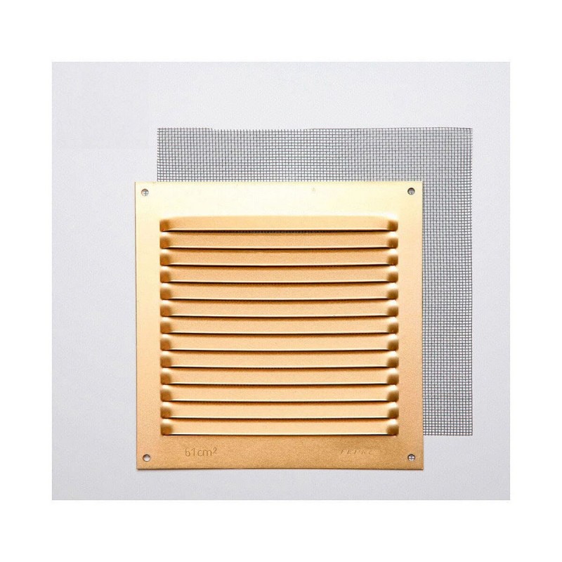 Grille Fepre Moustiquaire Doré Aluminium (15 x 15 cm)