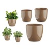 Set de pots Marron Argile (3 Pièces) (22,5 x 18,5 x 22,5 cm)