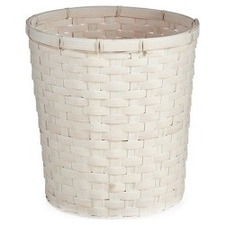 Cache-pot Blanc PVC Bambou (25 x 24 x 25 cm)