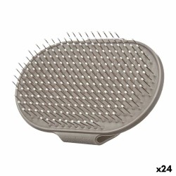 Brosse Animaux de compagnie Gris Métal Silicone 14 x 21,5 x 5 cm (24 Unités)