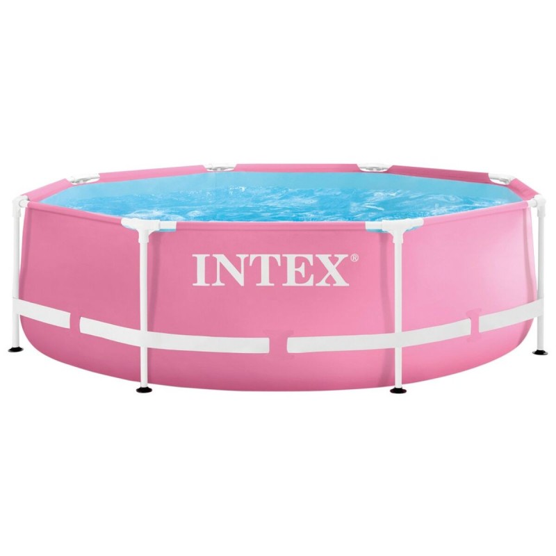 Piscine Démontable Intex Metal Frame 28290NP Rose 244 x 74 x 244 cm