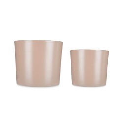 Set de pots Ø 22 cm Ø 27 cm 2 Pièces Beige Argile