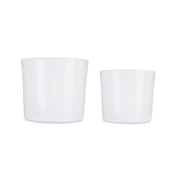 Set de pots Ø 22 cm Ø 27 cm 2 Pièces Blanc Argile