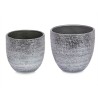 Set de pots Ø 20 cm Ø 25 cm 2 Pièces Gris Argenté Céramique