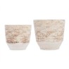 Set de pots Ø 20 cm Ø 25 cm 2 Pièces Blanc Beige Céramique