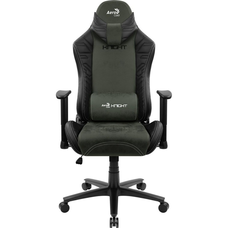 Chaise de jeu Aerocool KNIGHT AeroSuede 180º Noir Vert Noir/Vert