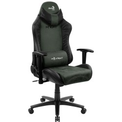 Chaise de jeu Aerocool KNIGHT AeroSuede 180º Noir Vert Noir/Vert