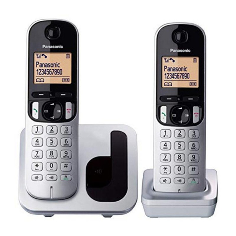 Téléphone Sans Fil Panasonic (2 pcs) Ambre Argenté Métallisé (Reconditionné A)