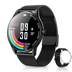 Montre intelligente Rose Android IP68 1,32" Noir (Reconditionné A)