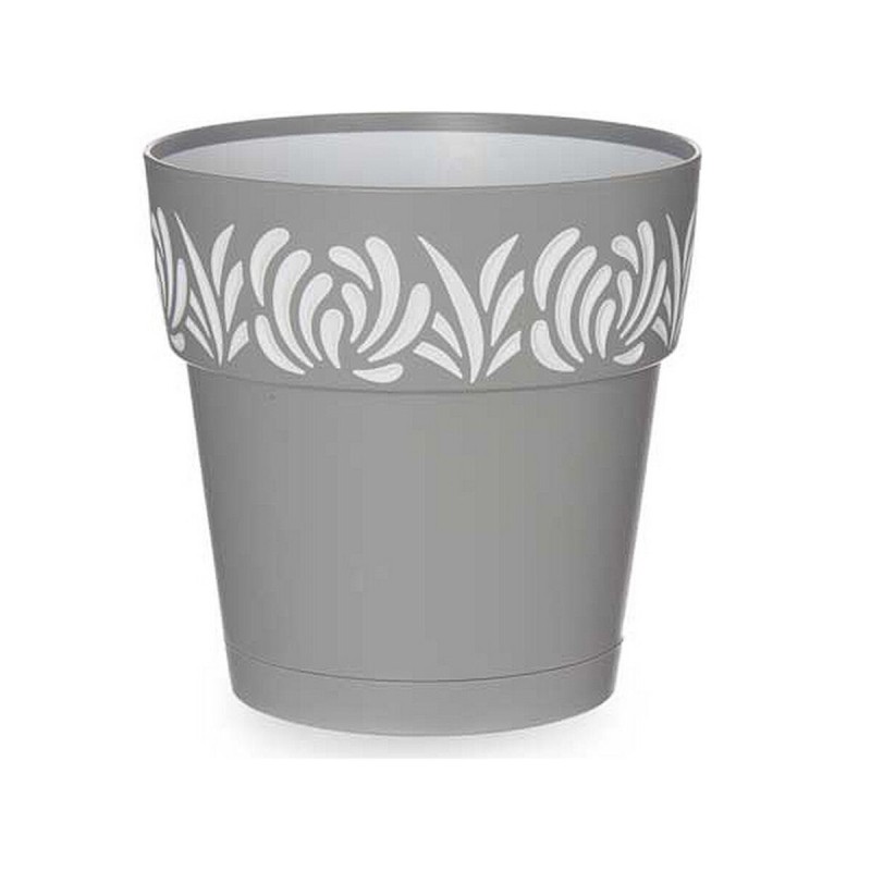 Pot auto-arrosant Stefanplast Gaia Gris Blanc Plastique 15 x 15 x 15 cm